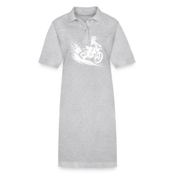 Saut de motocross Dirt bike avec poussière et dynamique - Robe polo bio PAIGER Stanley/Stella Femme - gris chiné - Devant