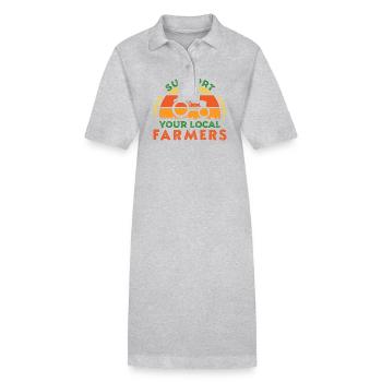 Fermier Fermier Vie Rurale Fermier Cadeau Dicton - Robe polo bio PAIGER Stanley/Stella Femme - gris chiné - Devant