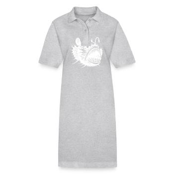 Mystischer Anglerfisch schauriger Tiefsee Jäger - Stanley/Stella Frauen Bio-Polokleid PAIGER - Grau meliert - Vorne