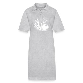 Strike oder Spare. Das ist hier die große Frage - Stanley/Stella Frauen Bio-Polokleid PAIGER - Grau meliert - Vorne