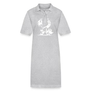 Cuddly unicorn seeks magical adventure world - Stanley/Stella PAIGER Organic Women’s Polo Dress - heather grey - Front
