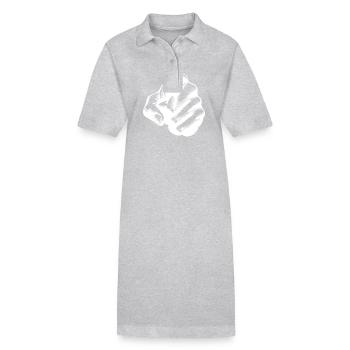 L’index accrocheur comme geste de la main - Robe polo bio PAIGER Stanley/Stella Femme - gris chiné - Devant