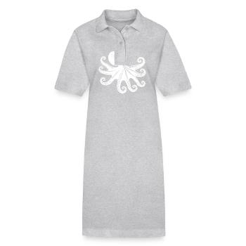 Gewaltiger Oktopus mit acht Armen - Stanley/Stella Frauen Bio-Polokleid PAIGER - Grau meliert - Vorne