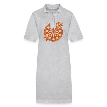 Geschenk Spruch Darts Wurfspieß Sport Geschenkidee - Stanley/Stella Frauen Bio-Polokleid PAIGER - Grau meliert - Vorne