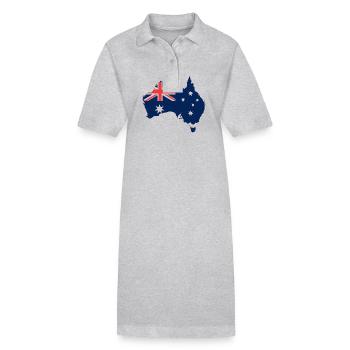 Australie - Robe polo bio PAIGER Stanley/Stella Femme - gris chiné - Devant