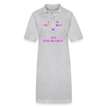 Lieber Sternchen als Schubladen Geschenkidee - Stanley/Stella Frauen Bio-Polokleid PAIGER - Grau meliert - Vorne