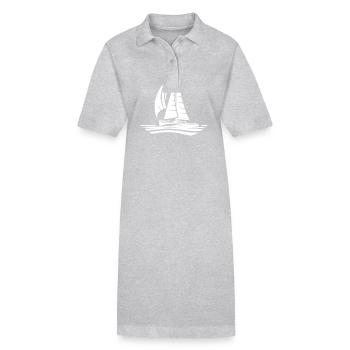 Segelboot bei mit ruhigem Wellengang - Stanley/Stella Frauen Bio-Polokleid PAIGER - Grau meliert - Vorne