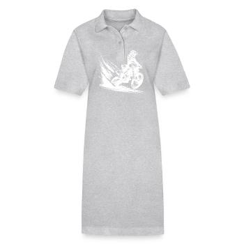 Dirtbike Motocross Sprung mit Staub und Dynamik - Stanley/Stella Frauen Bio-Polokleid PAIGER - Grau meliert - Vorne