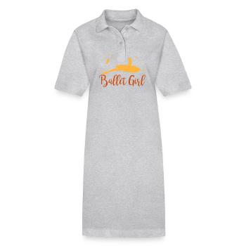 Ballerine Heartbeat Ballet Danseuse ECG Femmes - Robe polo bio PAIGER Stanley/Stella Femme - gris chiné - Devant