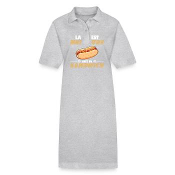 Sandwich-Humor - Stanley/Stella Frauen Bio-Polokleid PAIGER - Grau meliert - Vorne