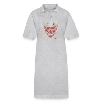 Masque japonais - Robe polo bio PAIGER Stanley/Stella Femme - gris chiné - Devant