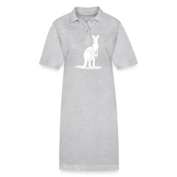 Elegante Känguru Beuteltiere Tiermotiv Silhouette - Stanley/Stella Frauen Bio-Polokleid PAIGER - Grau meliert - Vorne