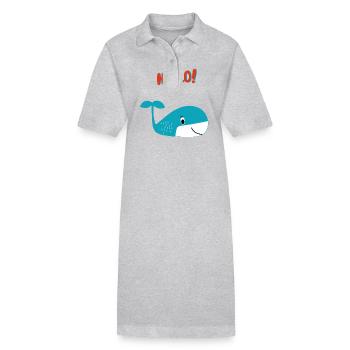 Happy Whale Says Hello - Gift Idea - Stanley/Stella PAIGER Organic Women’s Polo Dress - heather grey - Front