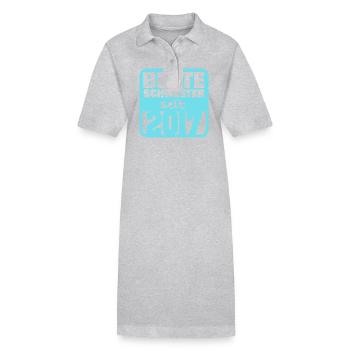 Geschwister 2017 - Stanley/Stella Frauen Bio-Polokleid PAIGER - Grau meliert - Vorne
