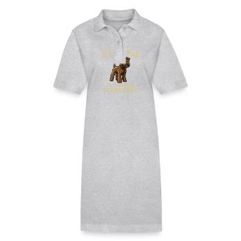I can't I have Standard Schnauzer - Stanley/Stella PAIGER Organic Women’s Polo Dress - heather grey - Front
