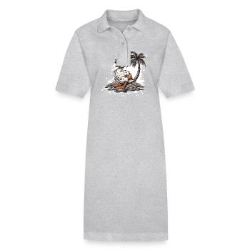 Duck Summer Holiday - Stanley/Stella PAIGER Organic Women’s Polo Dress - heather grey - Front