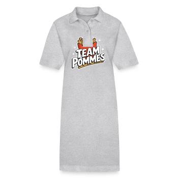 Frites, frites, restauration rapide - Robe polo bio PAIGER Stanley/Stella Femme - gris chiné - Devant