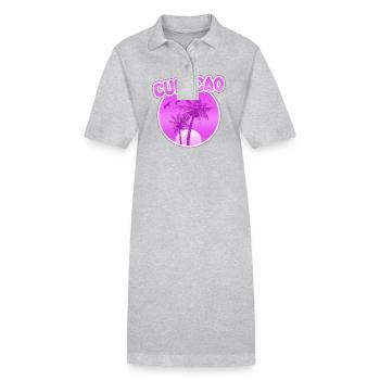 Gift for Curacao - Stanley/Stella PAIGER Organic Women’s Polo Dress - heather grey - Front
