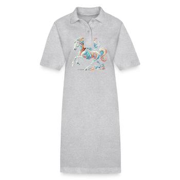 Cheval artwork - Robe polo bio PAIGER Stanley/Stella Femme - gris chiné - Devant