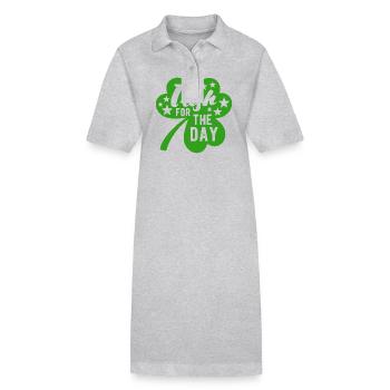 Irlandais d’un jour - Shamrock - Irlande - Robe polo bio PAIGER Stanley/Stella Femme - gris chiné - Devant