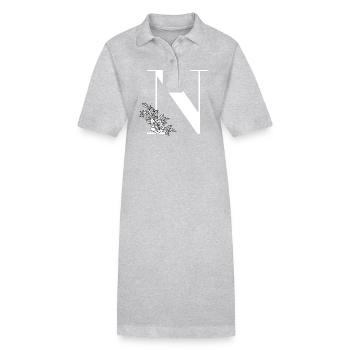 Lettre N - Robe polo bio PAIGER Stanley/Stella Femme - gris chiné - Devant