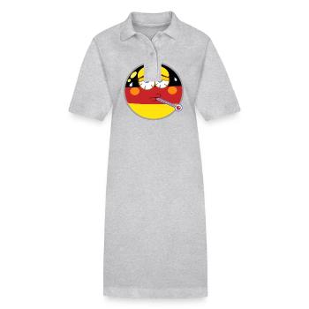 Deutschland kranker Emoticon mit Fieber Smilie - Stanley/Stella Frauen Bio-Polokleid PAIGER - Grau meliert - Vorne