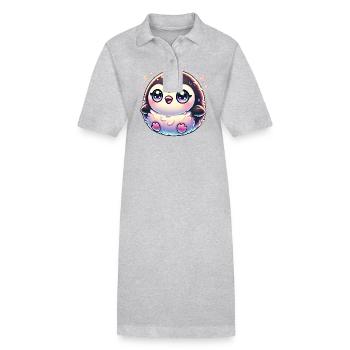 Super Cute Kawaii Baby Penguin - Stanley/Stella Frauen Bio-Polokleid PAIGER - Grau meliert - Vorne