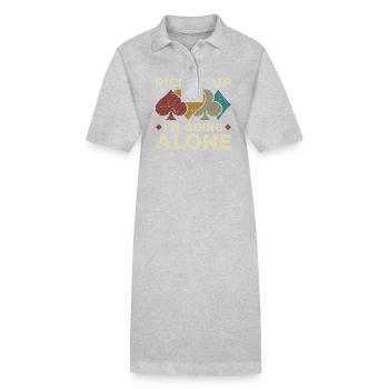 Pick It Up I'm Going Alone Vintage Euchre Card - Robe polo bio PAIGER Stanley/Stella Femme - gris chiné - Devant