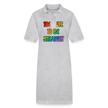 Trop mignon pour être hétéro - Robe polo bio PAIGER Stanley/Stella Femme - gris chiné - Devant