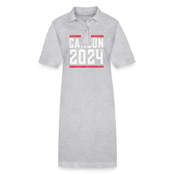 Jours fériés Cancún 2024 - Robe polo bio PAIGER Stanley/Stella Femme - gris chiné - Devant