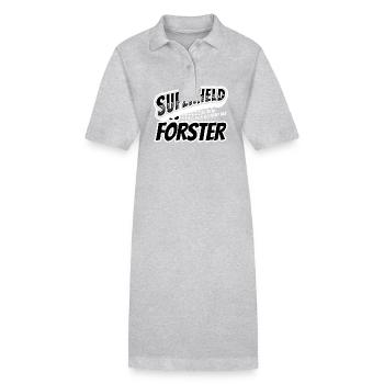 Superheld, clever getarnt als Förster - Stanley/Stella Frauen Bio-Polokleid PAIGER - Grau meliert - Vorne