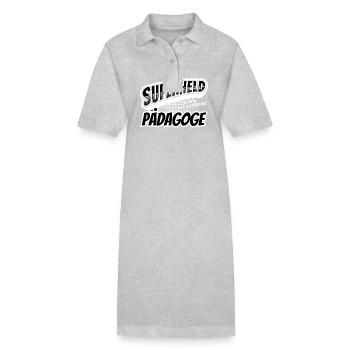 Superheld, clever getarnt als Pädagoge - Stanley/Stella Frauen Bio-Polokleid PAIGER - Grau meliert - Vorne