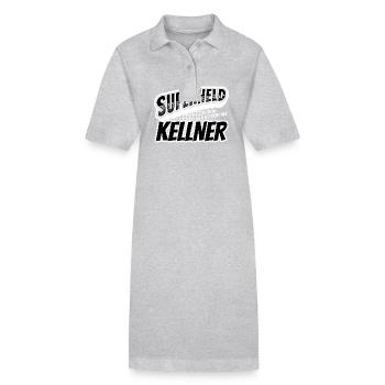 Superheld, clever getarnt als Kellner - Stanley/Stella Frauen Bio-Polokleid PAIGER - Grau meliert - Vorne