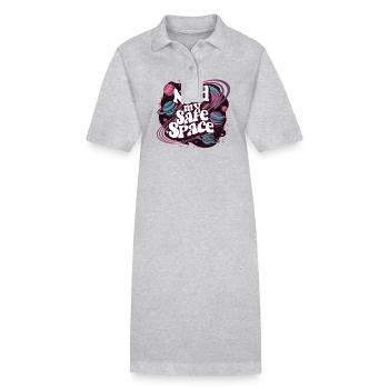 J’ai besoin de mon espace sûr, d’un espace libre - Robe polo bio PAIGER Stanley/Stella Femme - gris chiné - Devant