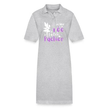 Je Suis Une Fée La Fée Pachier - Robe polo bio PAIGER Stanley/Stella Femme - gris chiné - Devant