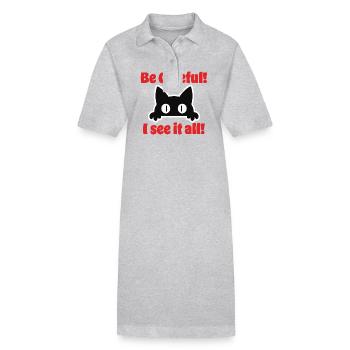 Be Careful - Stanley/Stella PAIGER Organic Women’s Polo Dress - heather grey - Front
