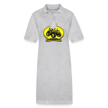 Tracteur Farmer Silhouette Trekker - Robe polo bio PAIGER Stanley/Stella Femme - gris chiné - Devant