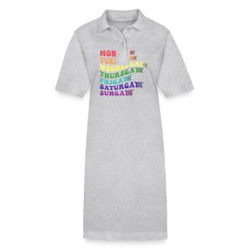 Sei du LGBTQ Schwul Lesbisch Bi Trans Stolz Bunt - Stanley/Stella Frauen Bio-Polokleid PAIGER - Grau meliert - Vorne