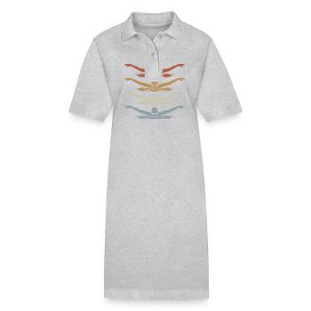 Natation, Papillon, Piscine, Rétro, Vintage - Robe polo bio PAIGER Stanley/Stella Femme - gris chiné - Devant