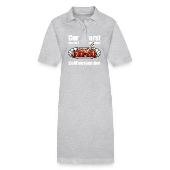 Currywurst - Mein Lieblingsgemüse - Fast Food - Stanley/Stella Frauen Bio-Polokleid PAIGER - Grau meliert - Vorne