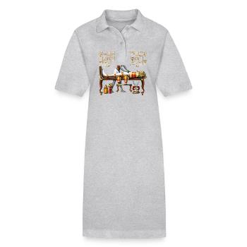 Anubis Dieu égyptien - Robe polo bio PAIGER Stanley/Stella Femme - gris chiné - Devant