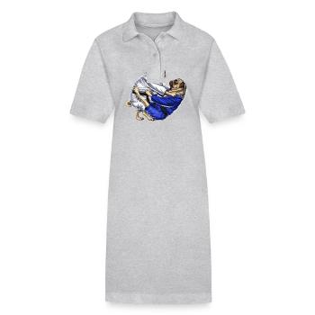 Jiu-Jitsu Möpse - Stanley/Stella Frauen Bio-Polokleid PAIGER - Grau meliert - Vorne
