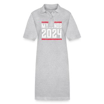 Jours fériés Mykonos 2024 - Robe polo bio PAIGER Stanley/Stella Femme - gris chiné - Devant