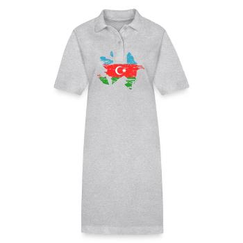Aserbaidschan Landkarte used - Stanley/Stella Frauen Bio-Polokleid PAIGER - Grau meliert - Vorne