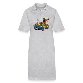 Sommerliche Rastafari Reise Gross - Stanley/Stella Frauen Bio-Polokleid PAIGER - Grau meliert - Vorne