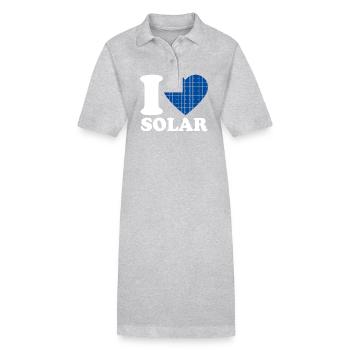 I Love Solar - Herz - Erneuerbare Energie - Stanley/Stella Frauen Bio-Polokleid PAIGER - Grau meliert - Vorne