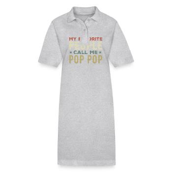 Meine Lieblingsleute nennen mich Pop Pop Vatertag - Stanley/Stella Frauen Bio-Polokleid PAIGER - Grau meliert - Vorne