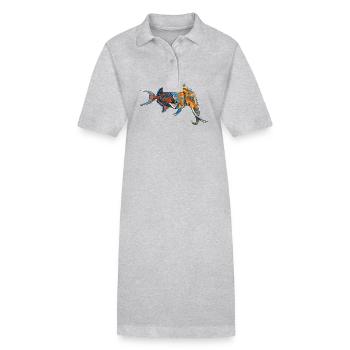 Créature fantastique : mi-éléphant, mi-poisson - Robe polo bio PAIGER Stanley/Stella Femme - gris chiné - Devant