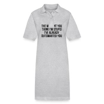 Au moment où tu penses que je suis stupide, j’ai déjà - Robe polo bio PAIGER Stanley/Stella Femme - gris chiné - Devant