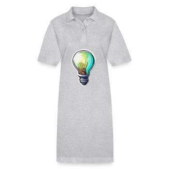 Bulb / Bulb / Brightness / Light - Stanley/Stella PAIGER Organic Women’s Polo Dress - heather grey - Front